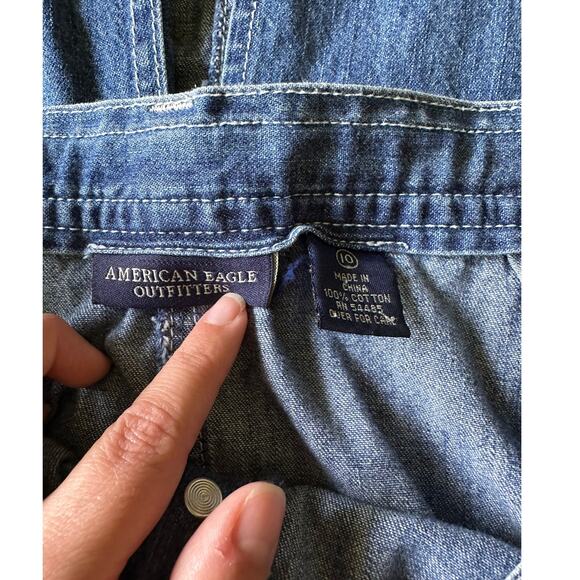 American Eagle Vtg Blue Jean Maxi Cargo Skirt Size10 - Picture 2 of 9